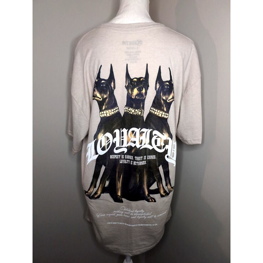 RGSTR Loyalty Doberman Graphic Tee Streetwear Graffiti Oversized XL
